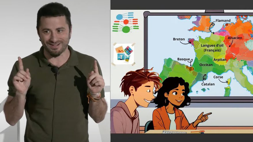 Xavi Márquez Ayllón defensant la seva tesi a la final regional del concurs “la meva tesi en 180 segons”